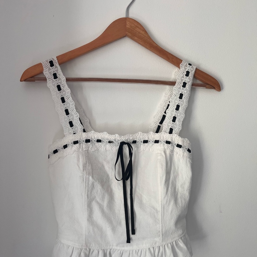 Kirious White Dress with Black Accents